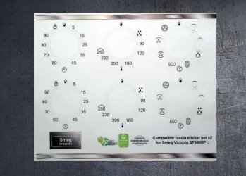 (image for) Smeg SF6905P1 Compatible fascia sticker set x2.