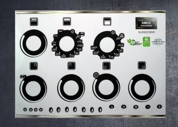 (image for) Smeg SUK62CMX5 compatible panel fascia sticker set.