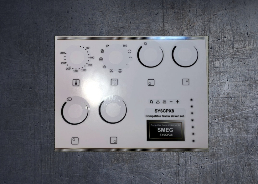 (image for) Smeg SY6CPX8 compatible panel fascia sticker set. - Click Image to Close