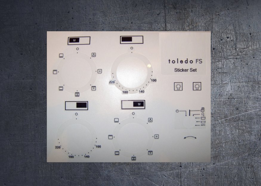(image for) Rangemaster Toledo FS Electric compatible fascia sticker set. - Click Image to Close