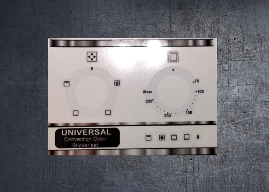 (image for) Universal convection oven stickers. - Click Image to Close