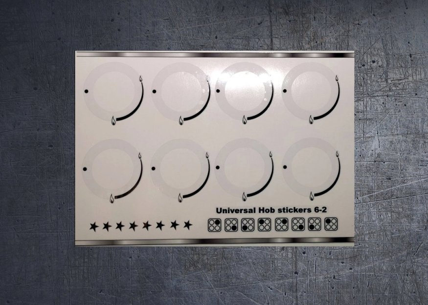 (image for) Universal 6-2 position gas hob stickers. - Click Image to Close