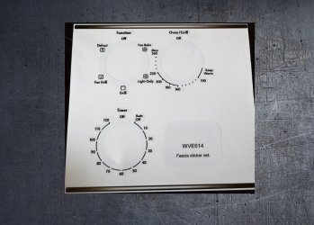 (image for) Westinghouse WVE614 compatible panel fascia sticker set.