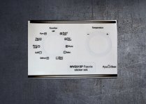 (image for) Westinghouse WVE615P compatible panel fascia sticker set.