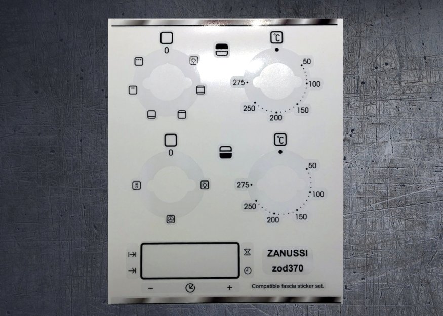 (image for) Zanussi ZOD370 compatible fascia sticker set. - Click Image to Close