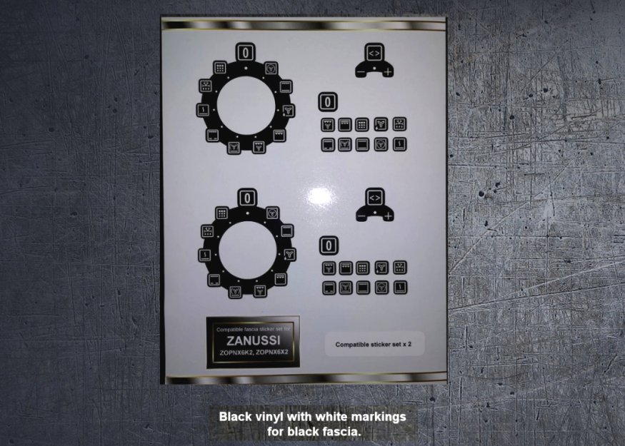 (image for) ZANUSSI ZOPNX6K2, ZOPNX6X2 Compatible fascia sticker set. - Click Image to Close