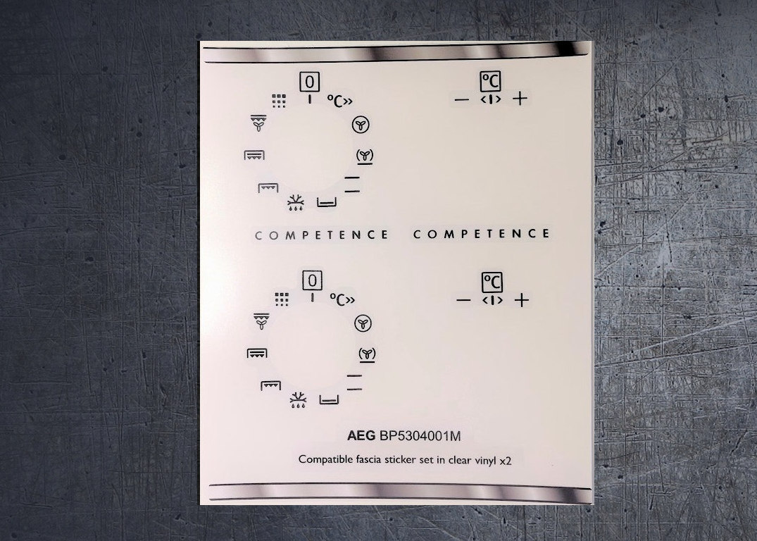 AEG BP5304001M compatible fascia sticker set. AEG BP5304001M compatible fascia sticker set.