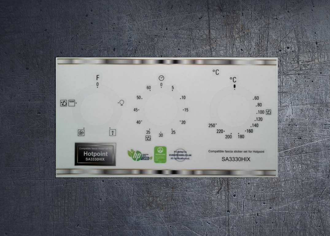Hotpoint SA3330HIX compatible panel fascia sticker set. Hotpoint SA3330HIX compatible panel fascia sticker set.